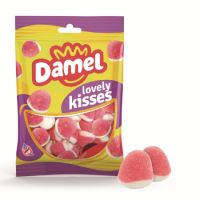 Jeleuri gumate cu aroma de capsuni, Lovely Kisses, 80 g, Damel
