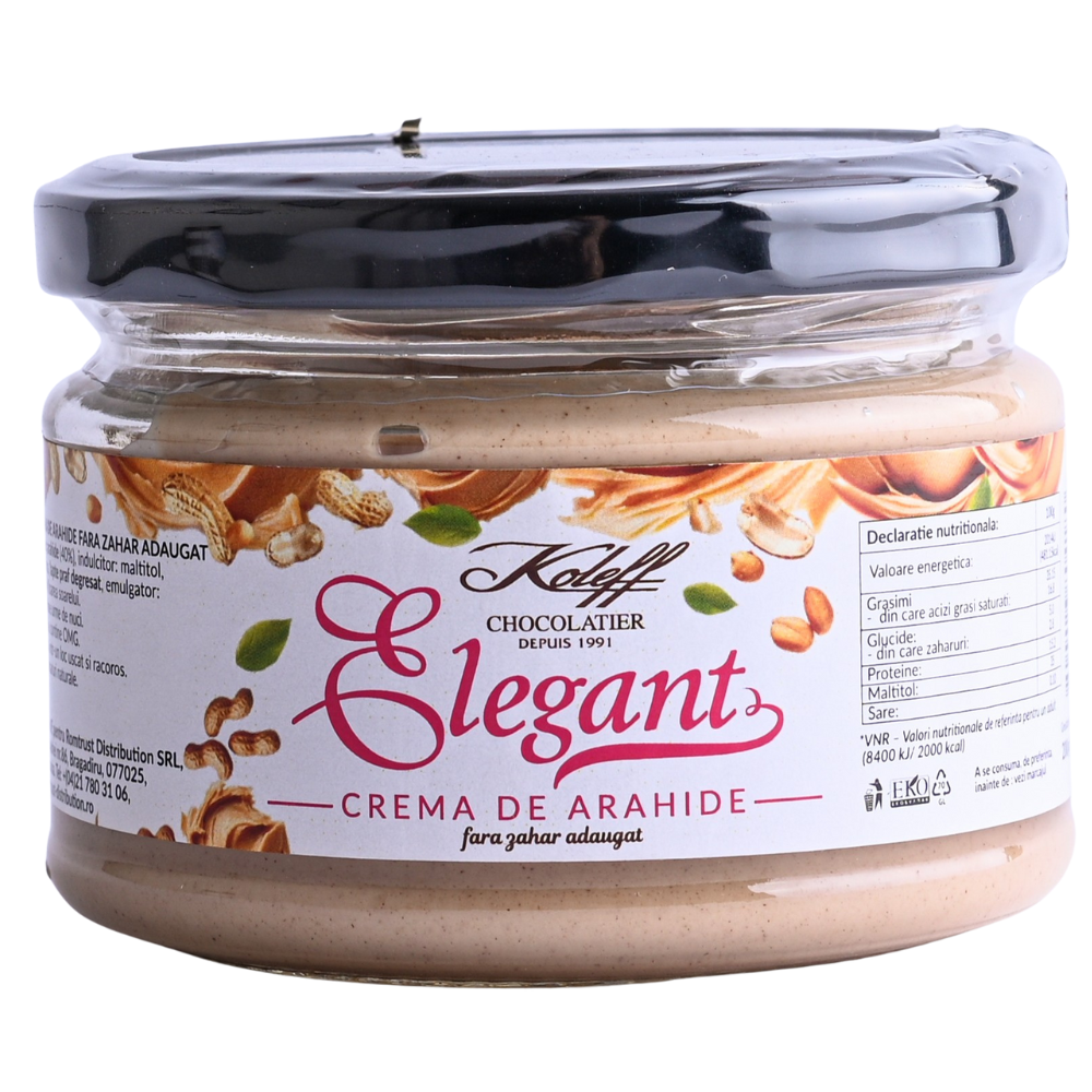 Crema de arahide fara zahar adaugat, 200 g, Elegant