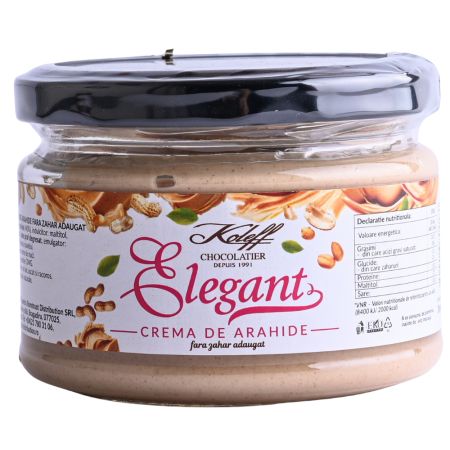 Crema de arahide fara zahar adaugat, 200 g, Elegant