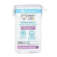 Dischete igienice patrate pentru bebelusi si copii, 10x9.5cm, 60 bucati, EasyCare Baby
