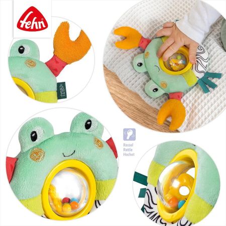 Jucarie zornaitoare pentru bebe Crabul vesel, 3 luni+, Fehn 725364