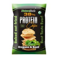 Chipsuri proteice 38% cu aroma de oregano si busuioc, 50 g, Nature Tech