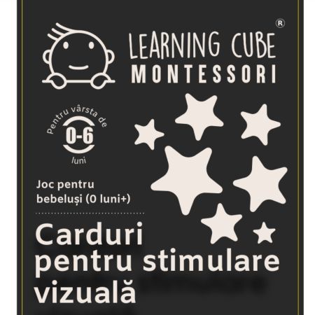Carduri pentru stimulare vizuala alb - negru, 0-6 luni, K-Toyz