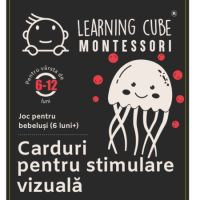 Carduri pentru stimulare vizuala tricolore, 6-12 luni, K-Toyz