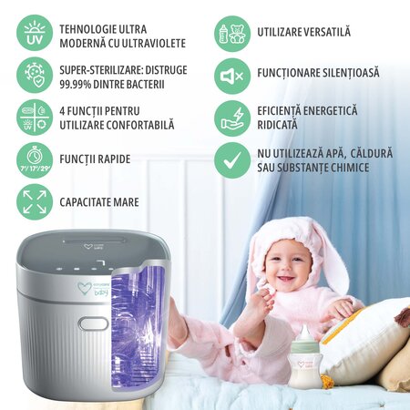 Sterilizator UV 4in1 cu uscator, EasyCare Baby 725524