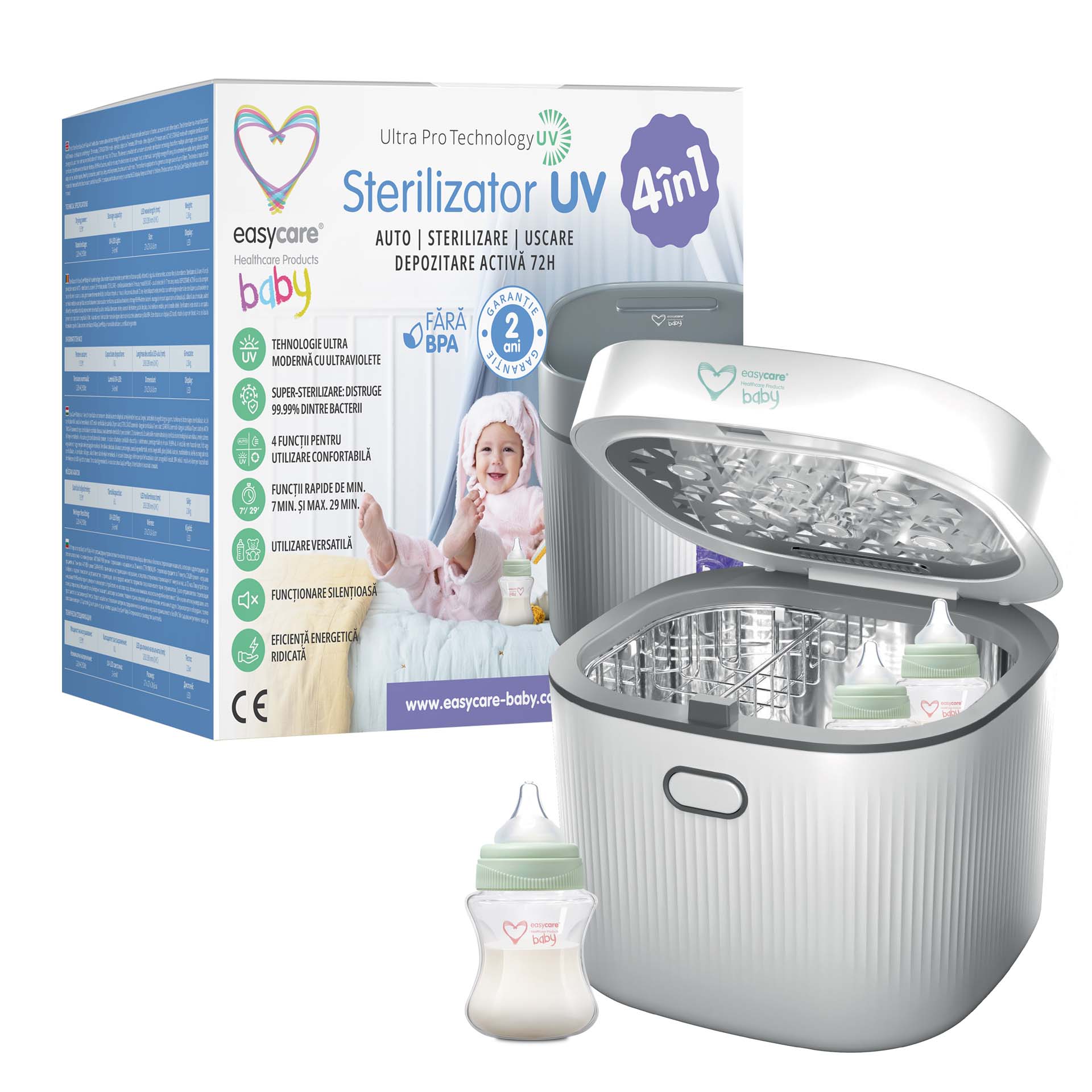 Sterilizator UV 4in1 cu uscator, EasyCare Baby