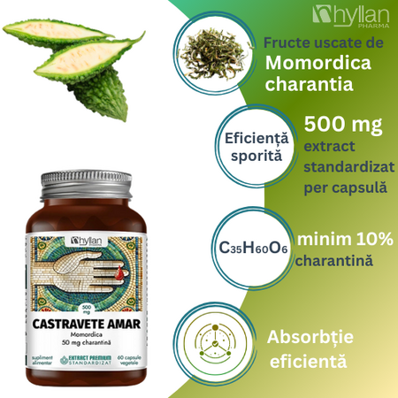 Castravete amar, 500 mg, 60 capsule vegetale, Hyllan 725529