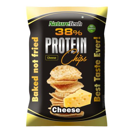 Chipsuri proteice 38% cu aroma de Branza, 50 g, Nature Tech