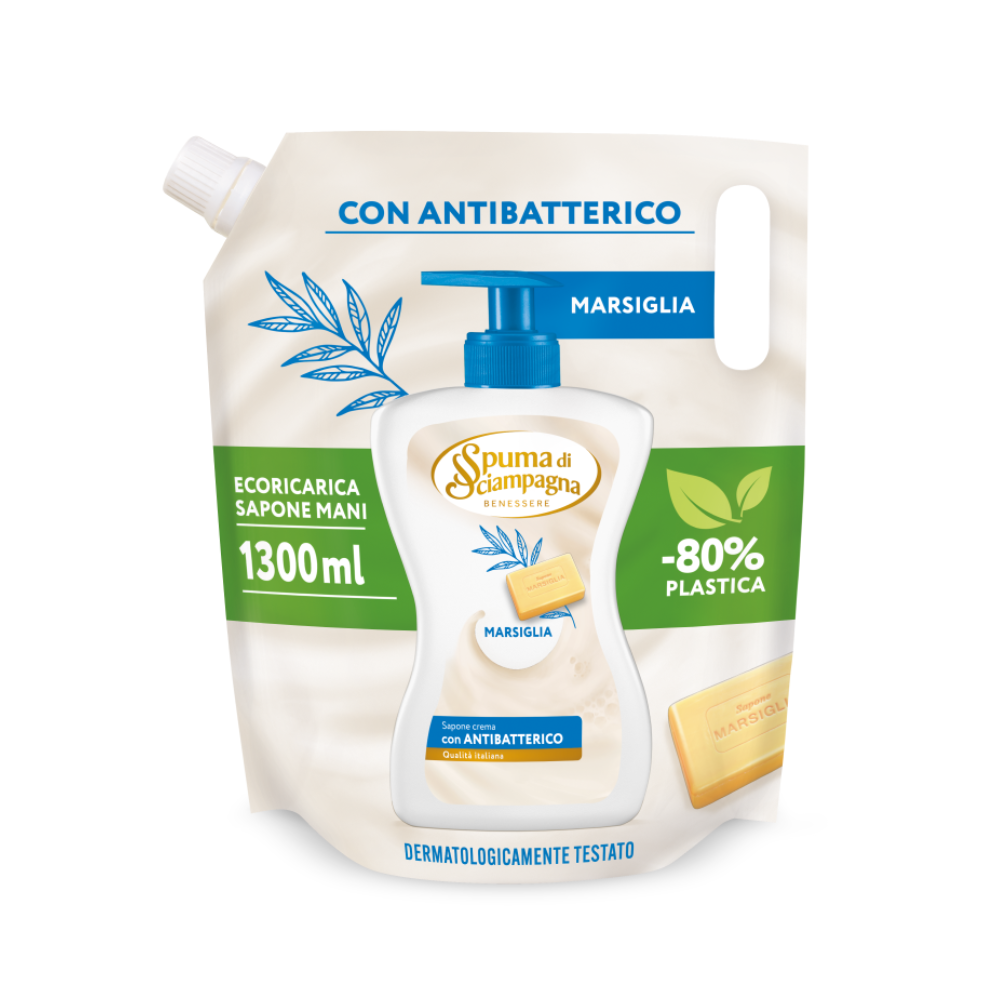 Rezerva sapun lichid, Marsiglia, 1300 ml, Spuma di Sciampagna