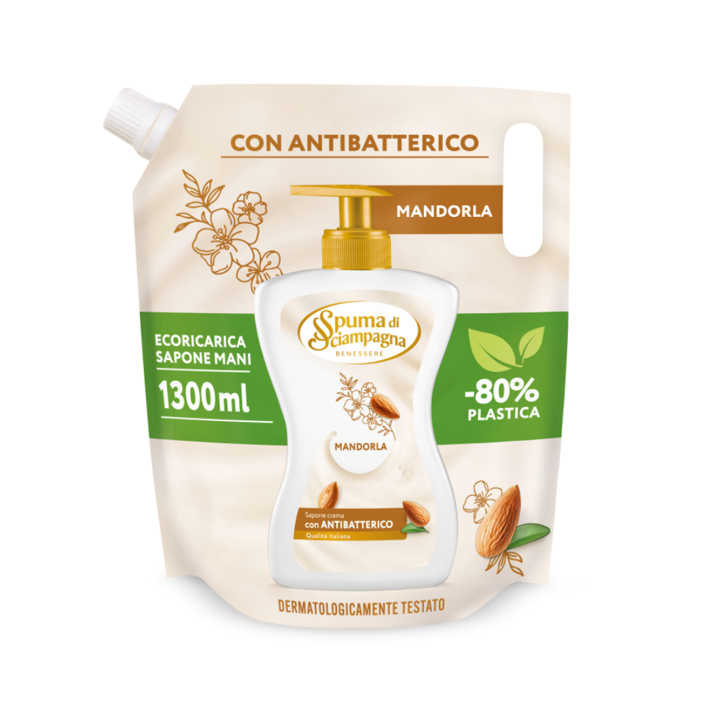 Rezerva sapun lichid, Migdale, 1300 ml, Spuma di Sciampagna