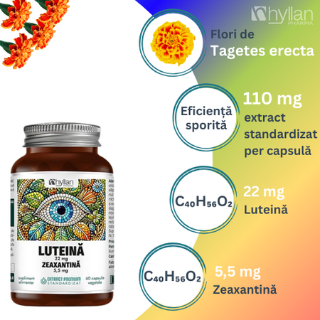 Luteina si Zeaxantina, 60 capsule vegetale, Hyllan 725557