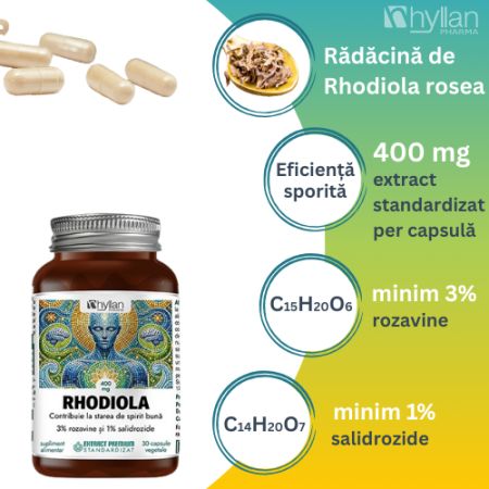 Rhodiola, 400 mg, 30 capsule, Hyllan 725573