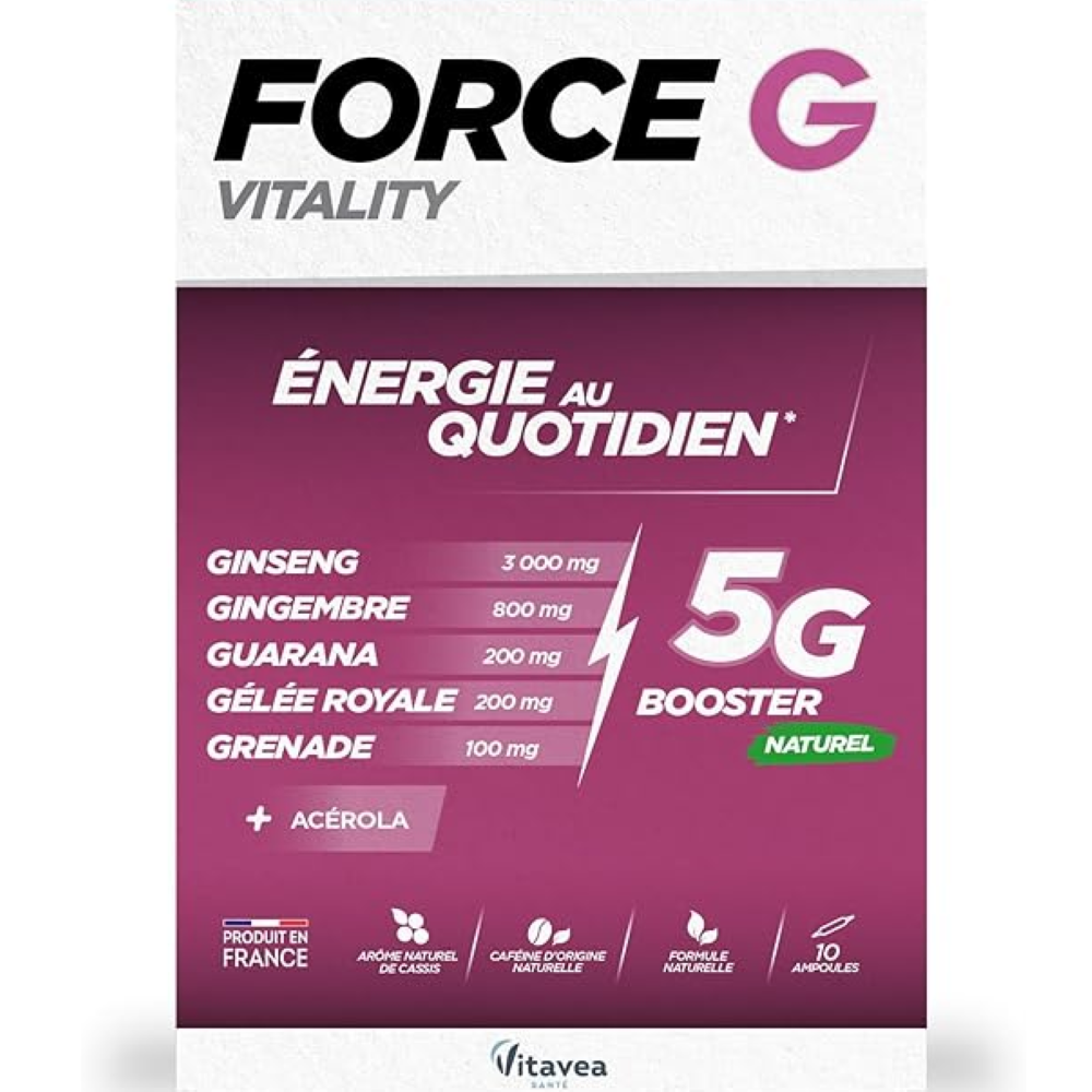 Force G Vitality, 10 fiole buvabile, Vitavea Sante