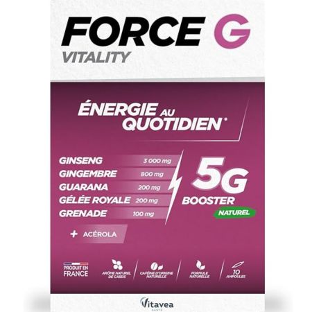 Force G Vitality, 10 fiole buvabile, Vitavea Sante