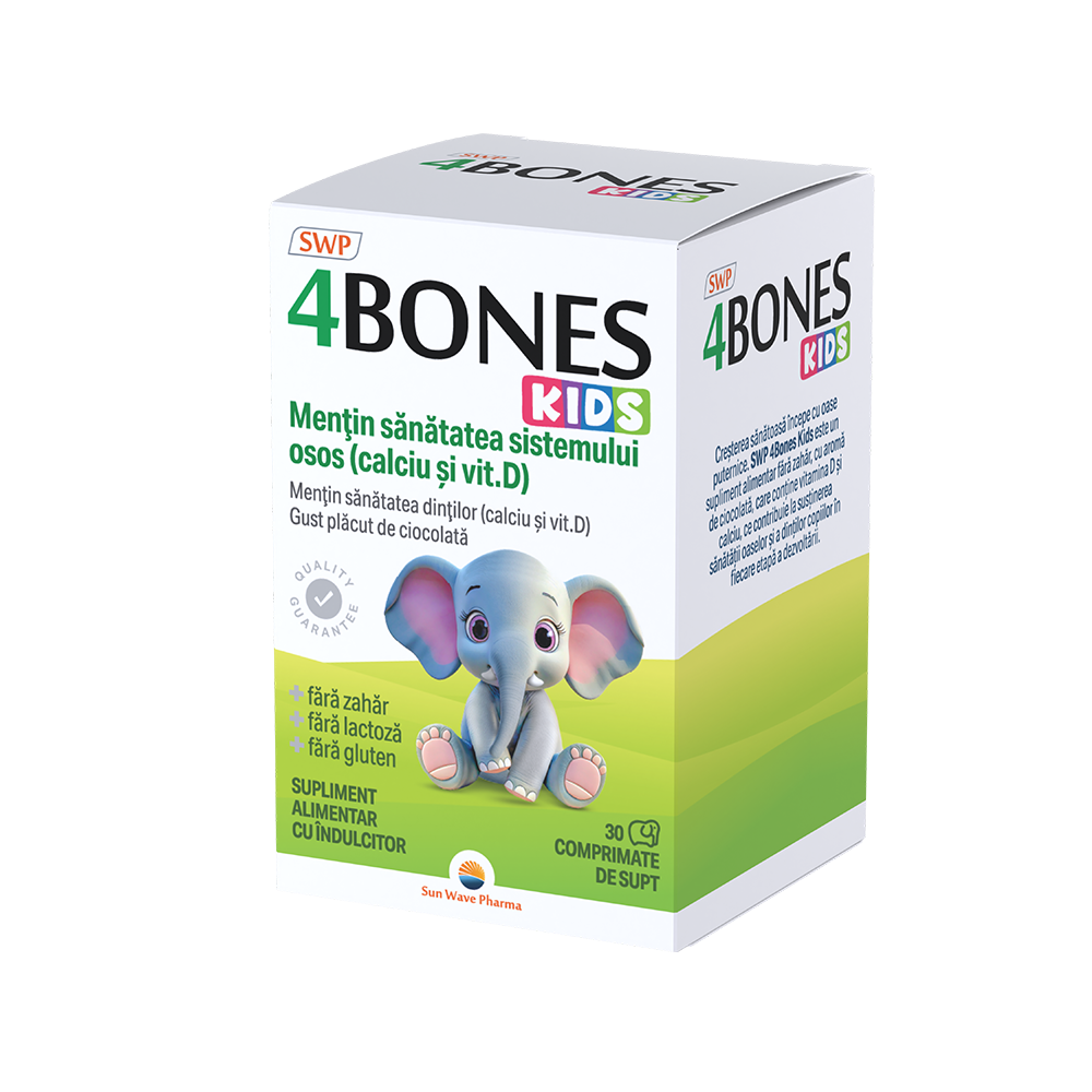 4 Bones Kids, 30 comprimate, Sun Wave Pharma