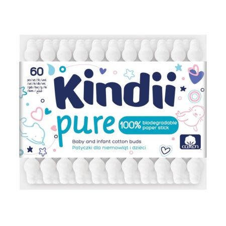 Betisoarele de bumbac Pure, 60 bucati, Kindii