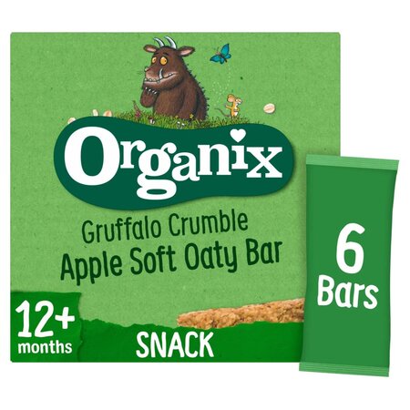 Batoane Bio din ovaz integral cu mere, +12 luni, 6 x 23 g, Organix 725938