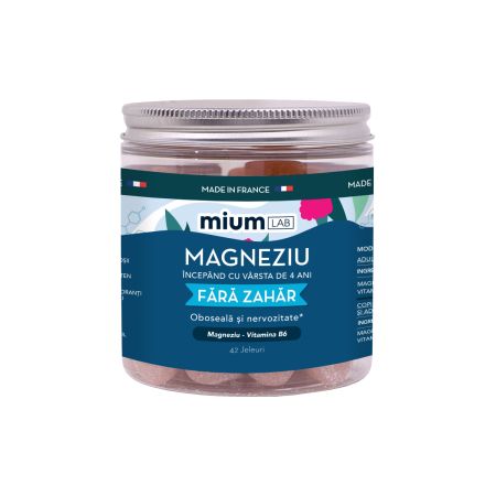 Jeleuri cu Magneziu si Vitamina B6, 4 ani+, 42 bucati, Mium Lab