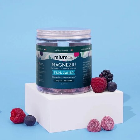 Jeleuri cu Magneziu si Vitamina B6, 4 ani+, 42 bucati, Mium Lab 725985