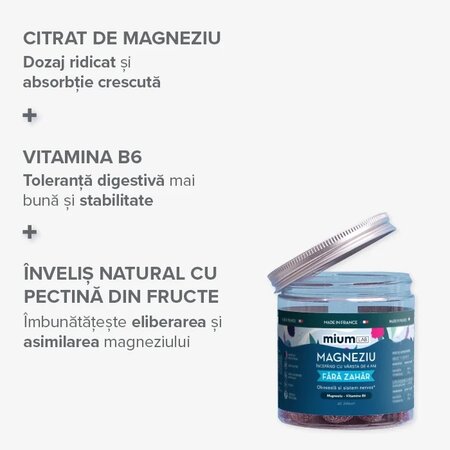 Jeleuri cu Magneziu si Vitamina B6, 4 ani+, 42 bucati, Mium Lab 725988