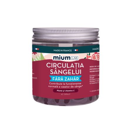 Jeleuri cu plante si vitamina C, Circulatia Sangelui, 42 bucati, Mium Lab