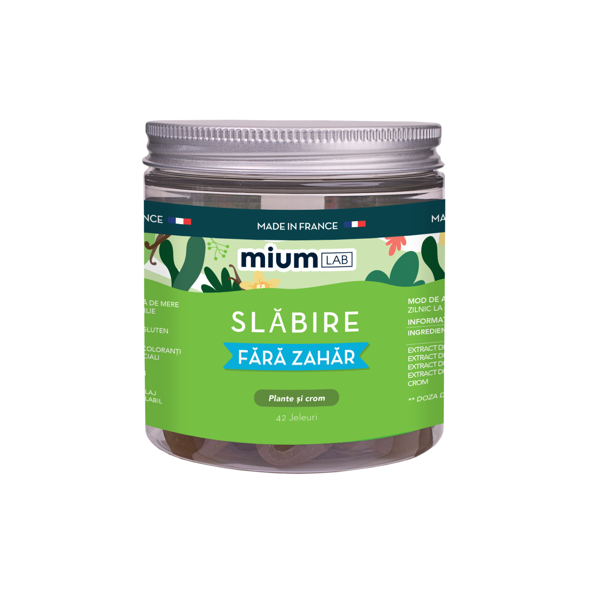 Jeleuri cu plante si crom, Slabire, 42 bucati, Mium Lab
