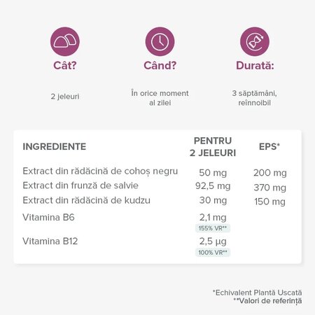 Jeleuri cu plante si vitamine, Menopauza, 42 bucati, Mium Lab 726060