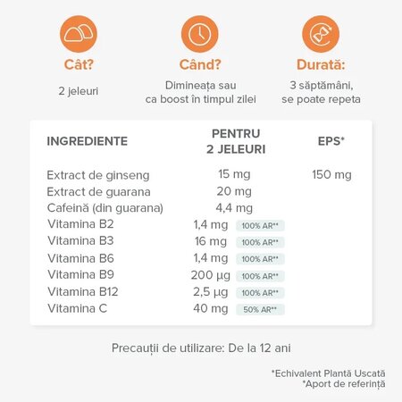 Jeleuri cu plante si vitamine, Energie, 42 bucati, Mium Lab 726077