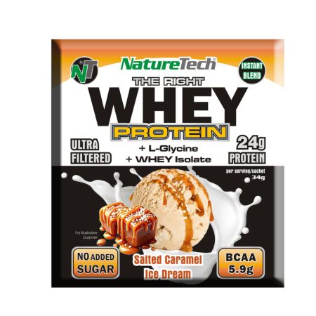 Pudra cu proteina 24G Mix Instant, Caramel Sarat, 34 g, Nature Tech