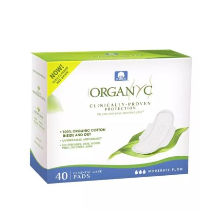 Absorbante intime pentru zi din bumbac, 40 bucati, Organyc