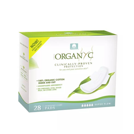 Absorbante intime din bumbac organic Superflow, 28 bucati, Organyc