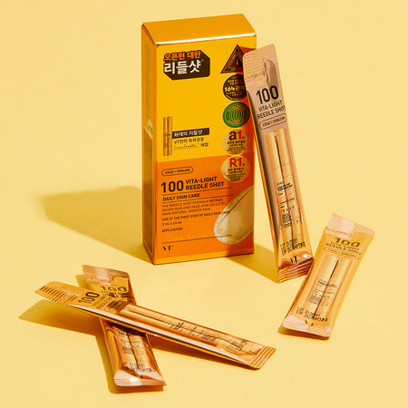 Ser facial iluminator cu vitamina C Vita-Light Reedle Shot, 2 ml x 10 bucati, VT Cosmetics 726679