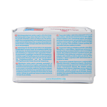 Absorbante igienice postpartum cu anioni, 10 bucati, Biointimo 726717
