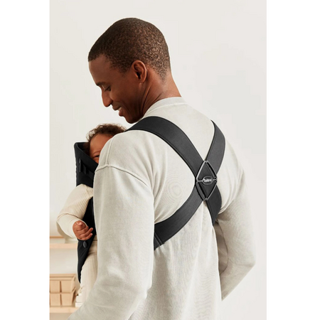 Marsupiu anatomic Mini cu pozitii multiple de purtare, Black, Tesatura-Tricot, 0 luni+, BabyBjorn 726743