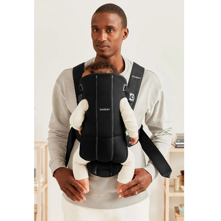 Marsupiu anatomic Mini cu pozitii multiple de purtare, Black, Tesatura-Tricot, 0 luni+, BabyBjorn 726739