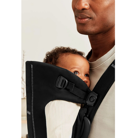 Marsupiu anatomic Mini cu pozitii multiple de purtare, Black, Tesatura-Tricot, 0 luni+, BabyBjorn 726744