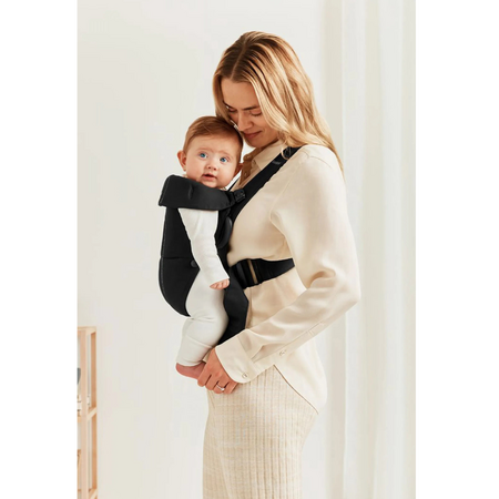 Marsupiu anatomic Mini cu pozitii multiple de purtare, Black, Tesatura-Tricot, 0 luni+, BabyBjorn 726740