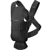Marsupiu anatomic Mini cu pozitii multiple de purtare, Black, Tesatura-Tricot, 0 luni+, BabyBjorn
