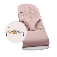 Balansoar din tesatura matlasata cu bara de jucarii Bliss, Dusty Pink, 0 luni+, BabyBjorn