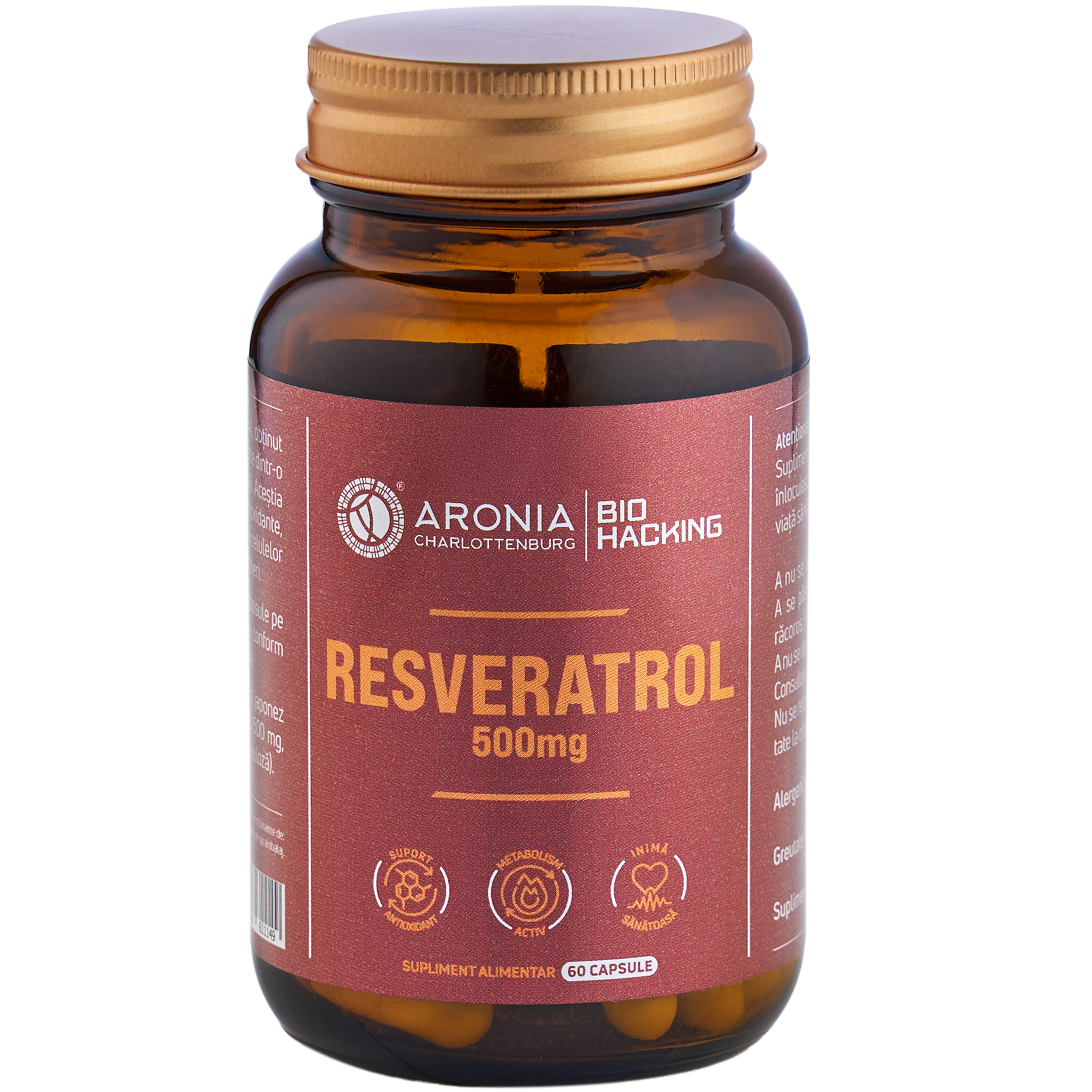 Resveratrol, 500 mg, 60 capsule, Aronia Charlottenburg
