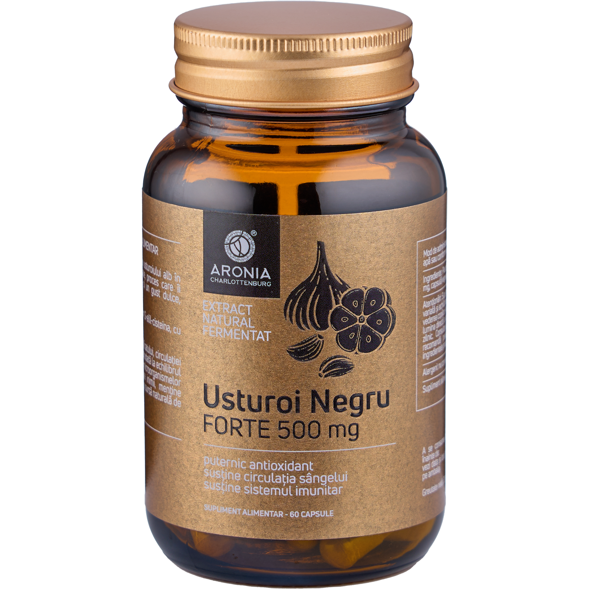 Usturoi negru forte, 500 mg, 60 capsule, Aronia Charlottenburg