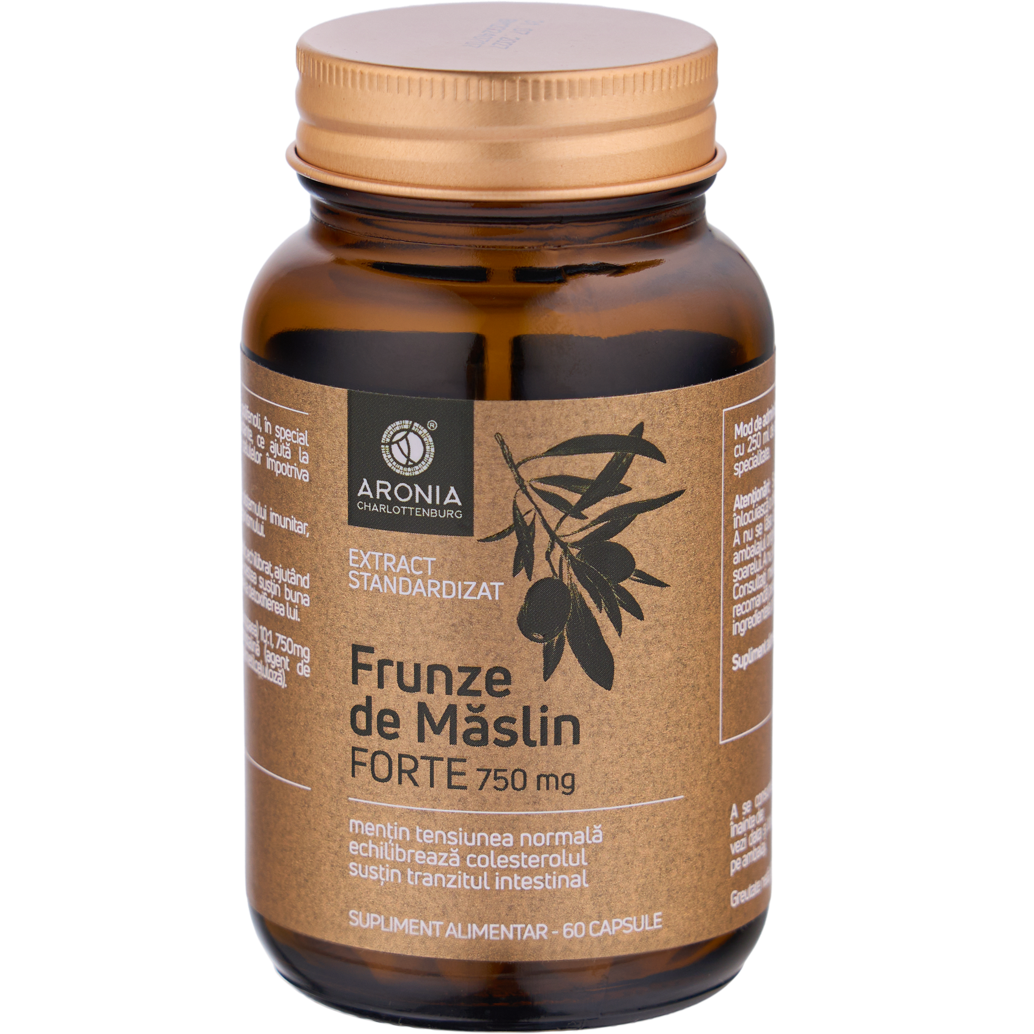 Frunze de Maslin Forte, 750 mg, 60 capsule, Aronia Charlottenburg