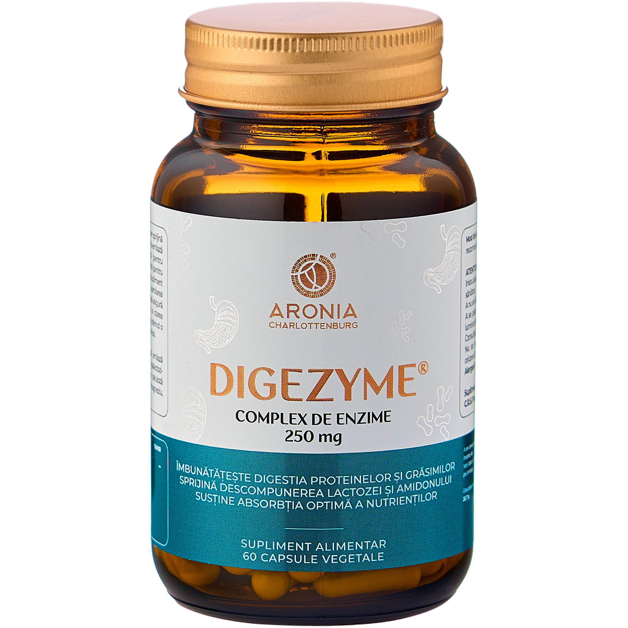 DigeZyme Complex de enzime, 250 mg, 60 capsule, Aronia Charlottenburg