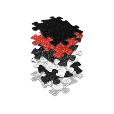 Covoras ortopedic senzorial puzzle pentru bebelusi, Rosu si Negru, Muffik 726978