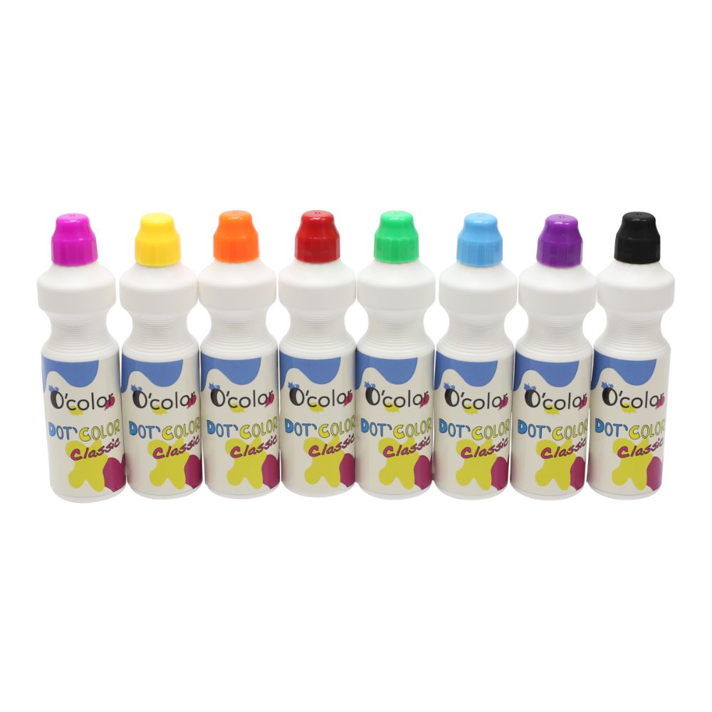 Set 8 culori x 75 ml guasa cu buretel, O Color