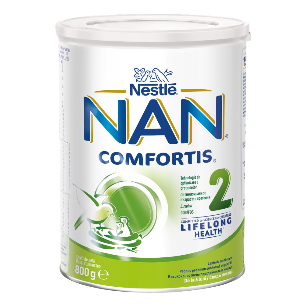 Formula de lapte de continuare Nan 2 Comfortis, 6 luni+, 800 g, Nestle