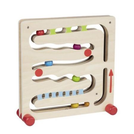 Cursa din lemn cu bile pentru dezvoltarea indemanarii, 2 ani+, 1 bucata, Goki