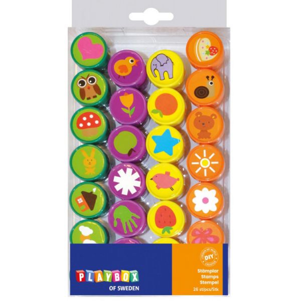 Set de 26 stampile cu diferite culori si imagini