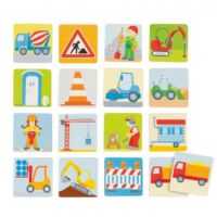 Joc de memorie Santierul de Constructii, 2 ani+, 32 piese, Goki