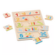 Puzzle din lemn Invatam sa numaram, 30x21 cm, 2 ani+, 20 piese, Goki 727344